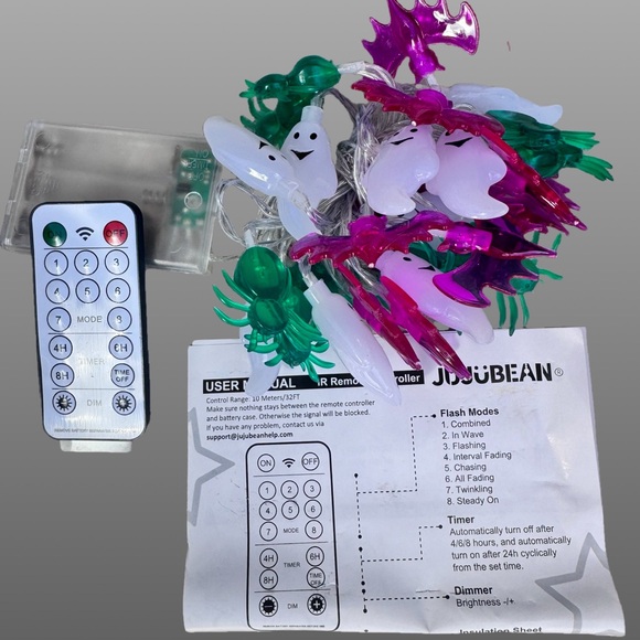 🎃*NWT* 3pk 30ft Halloween String Lights-Ghosts, Spiders & Bats - Picture 2 of 3